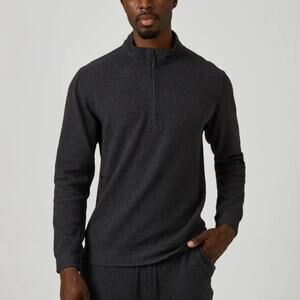 7 Diamonds restoration quarter zip pullover dark gray knit jacket